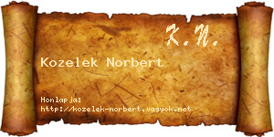 Kozelek Norbert névjegykártya