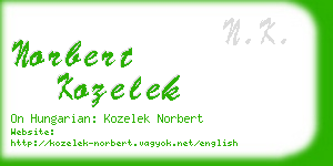 norbert kozelek business card